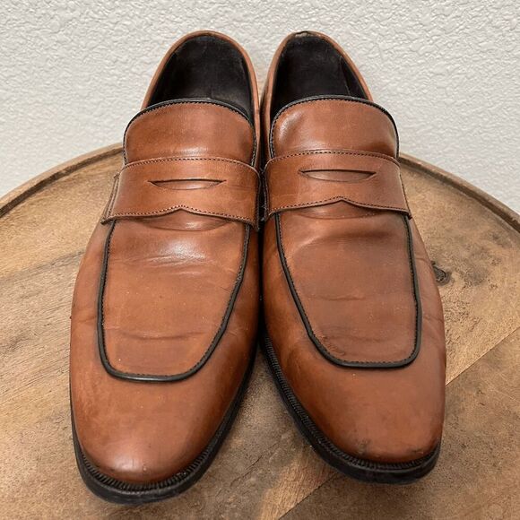 To Boot New York Dupont Brown Leather Penny Loafers Men's Size 10.5 - Picture 8 of 12